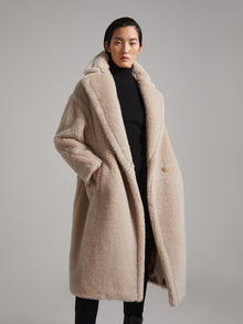 Teddy Bear Icon Coat In Alpaca And Wool for Women - Sand - Max Mara KSA