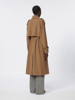 Water-repellent wool gabardine trench coat