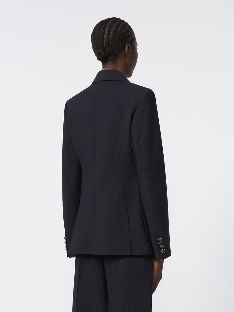 Wool-blend seersucker blazer