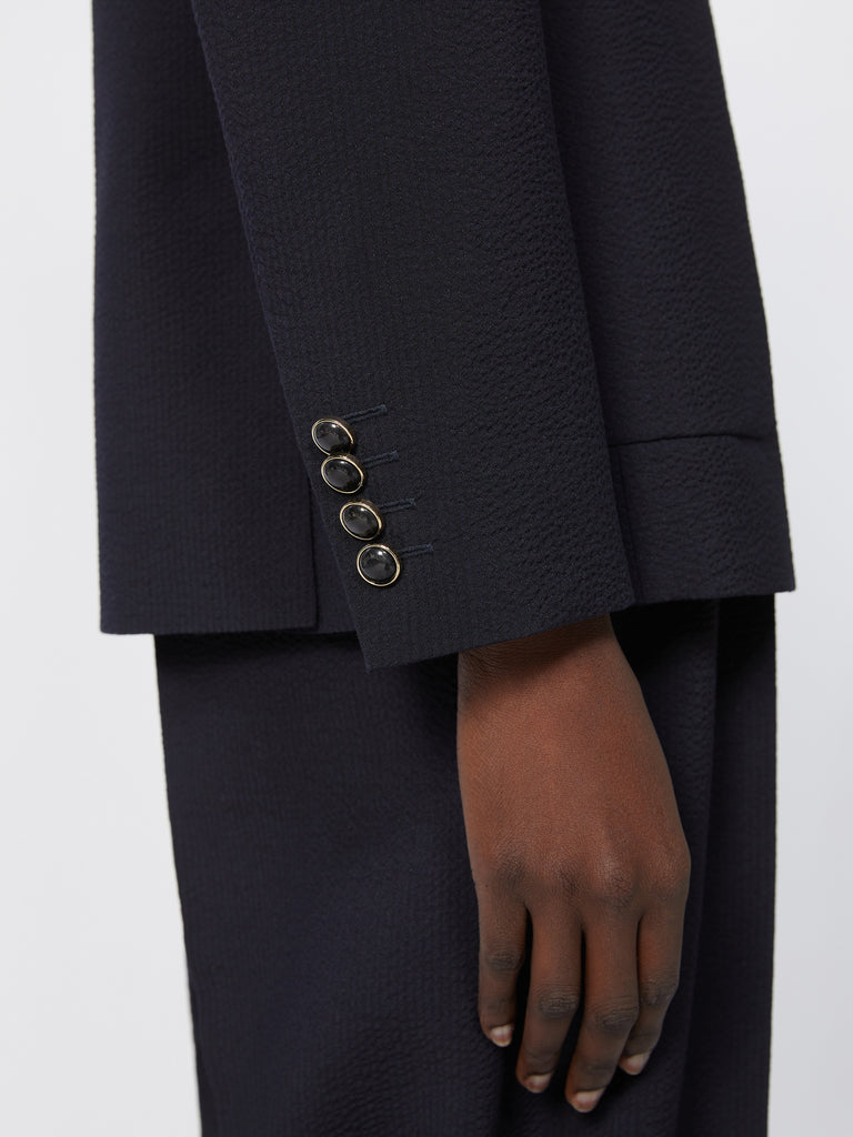 Wool-blend seersucker blazer