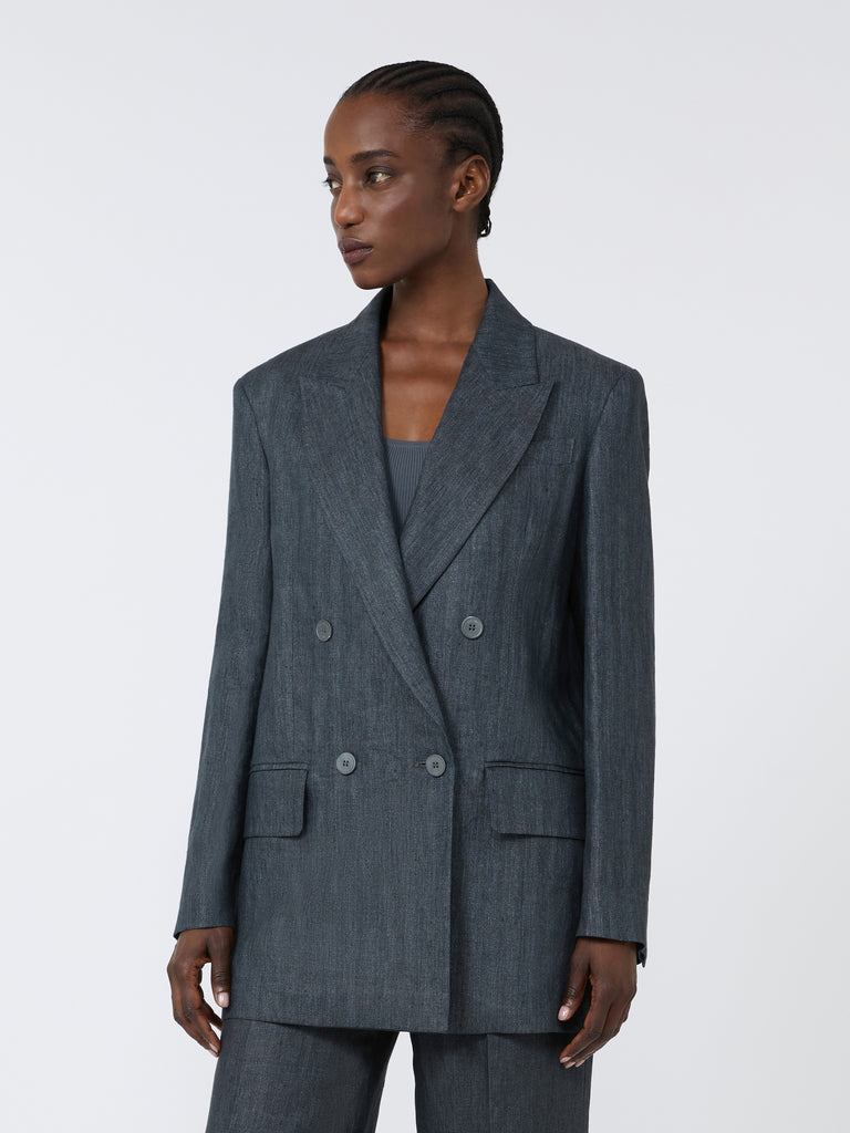 max mara olimpia jacket in chevron linen