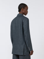 Olimpia Jacket In Chevron Linen for Women - Medium Grey - Max Mara KSA