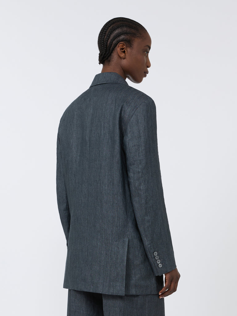 max mara olimpia jacket in chevron linen