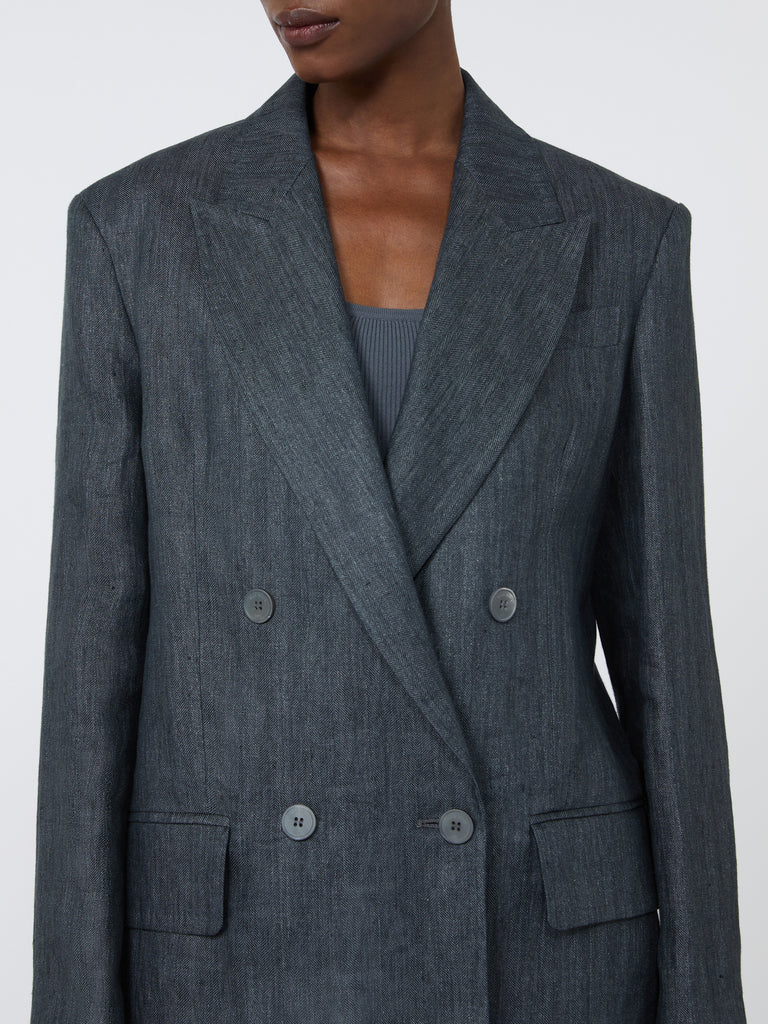 max mara olimpia jacket in chevron linen