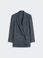 Olimpia Jacket In Chevron Linen for Women - Medium Grey - Max Mara KSA