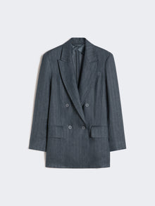 Olimpia Jacket In Chevron Linen for Women - Medium Grey - Max Mara KSA