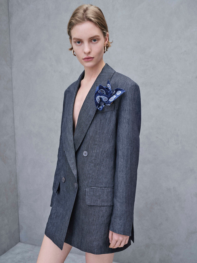 max mara olimpia jacket in chevron linen