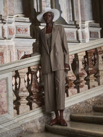 Oversized pinstripe woollen cloth blazer