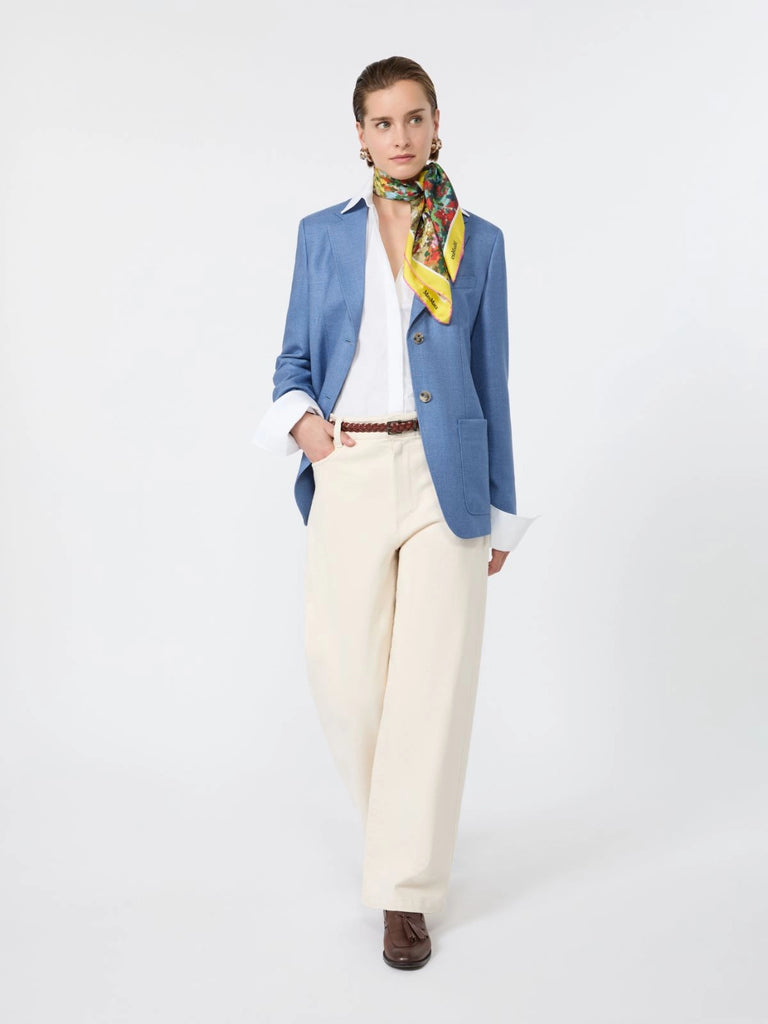 max mara single-breasted wool and silk canvas blazer