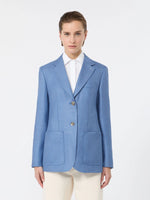 max mara single-breasted wool and silk canvas blazer for women