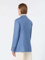 max mara single-breasted wool and silk canvas blazer for women