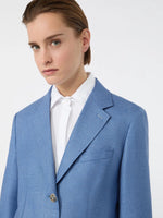 max mara single-breasted wool and silk canvas blazer for women