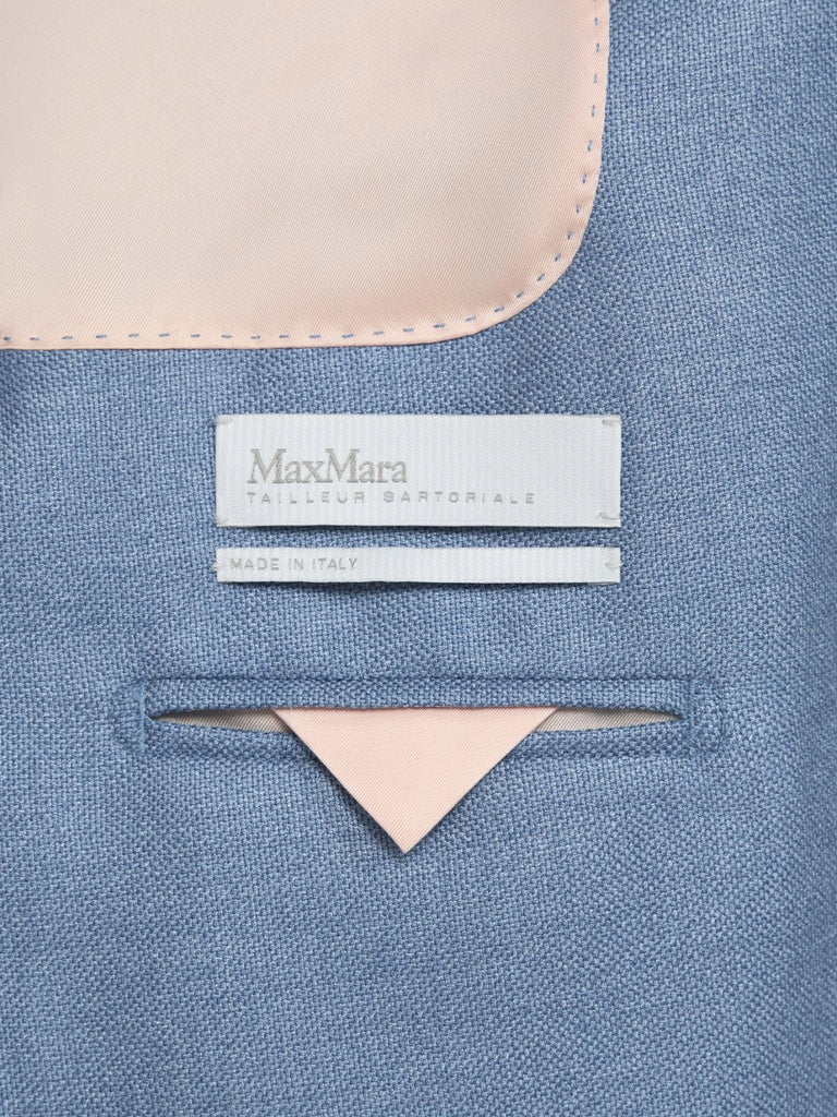 max mara single-breasted wool and silk canvas blazer