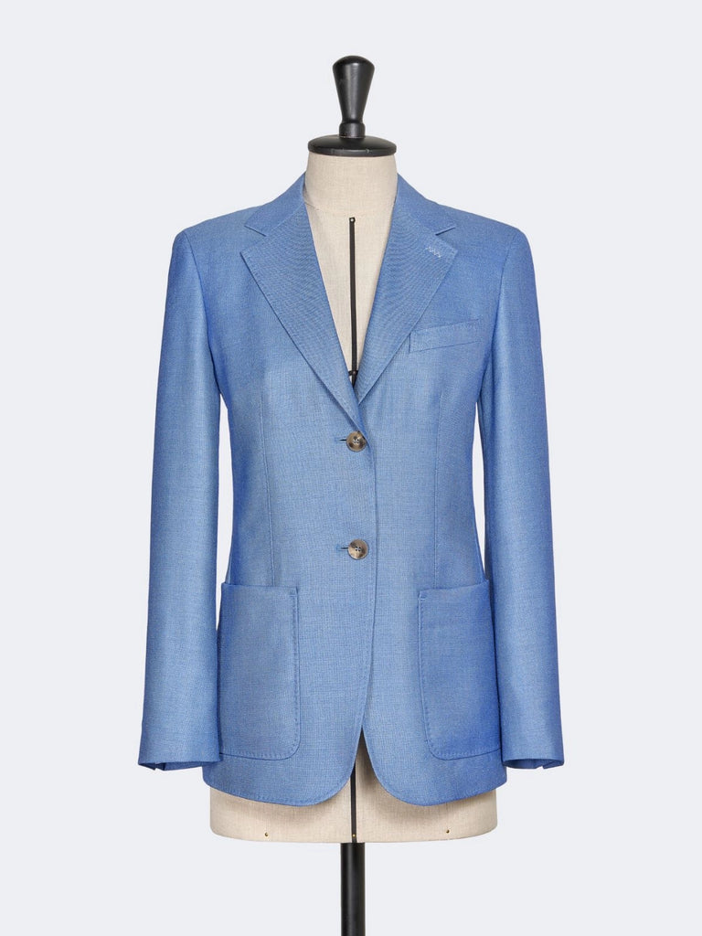 max mara single-breasted wool and silk canvas blazer