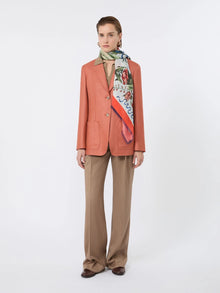 max mara single-breasted wool and silk canvas blazer for women