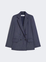 Slim-fit denim-effect wool blazer