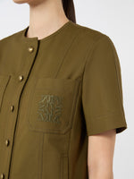 Stretch Cotton Canvas Jacket for Women - Kaki - Max Mara KSA