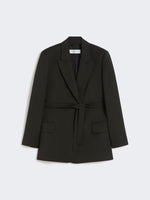 Belted woollen cloth blazer
