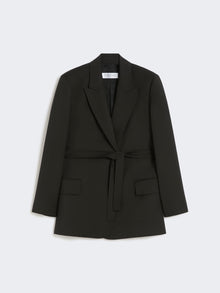 Belted woollen cloth blazer
