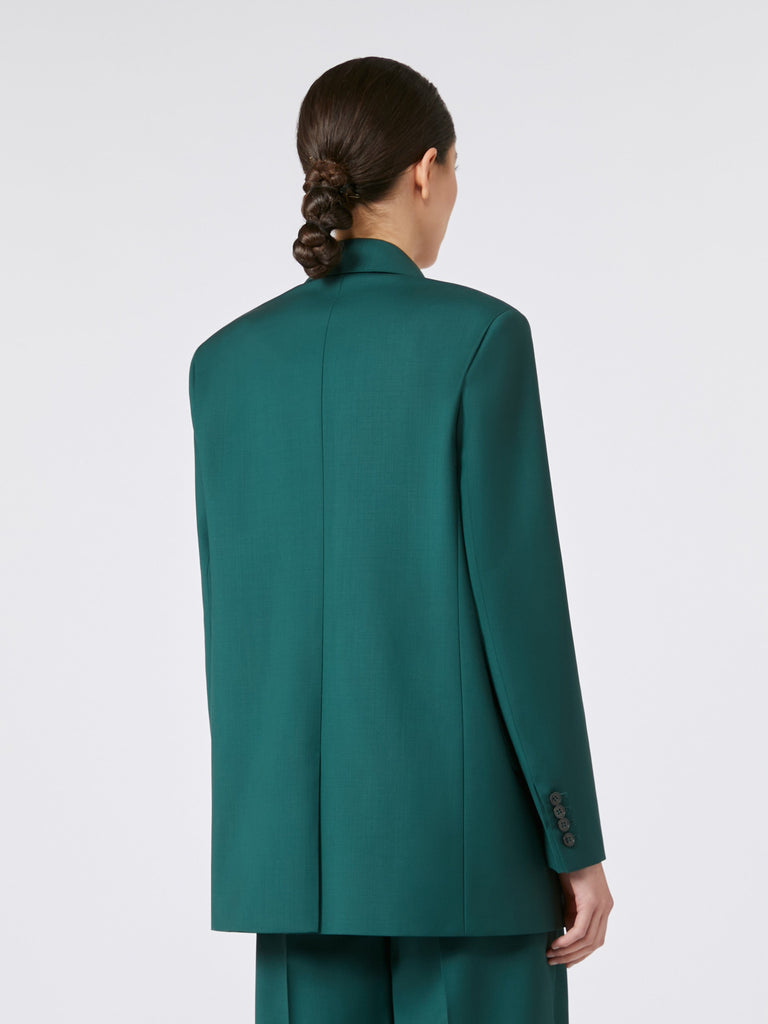 Belted woollen cloth blazer