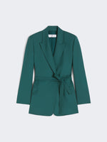 Belted woollen cloth blazer