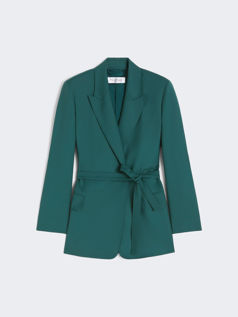 Belted woollen cloth blazer