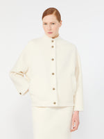Double Jersey Wool Bomber Jacket for Women - White - Max Mara KSA