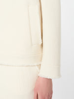 Double Jersey Wool Bomber Jacket for Women - White - Max Mara KSA