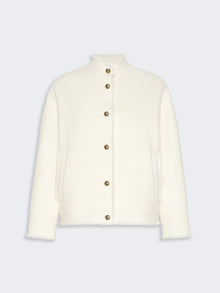 Double Jersey Wool Bomber Jacket for Women - White - Max Mara KSA