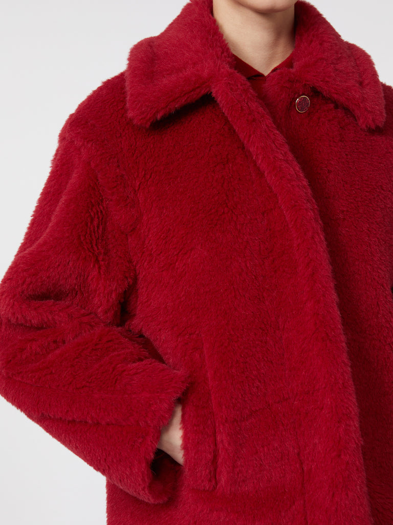 Cropped Teddy coat in alpaca and wool