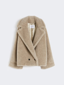 Alpaca and cashmere Teddy fabric coat