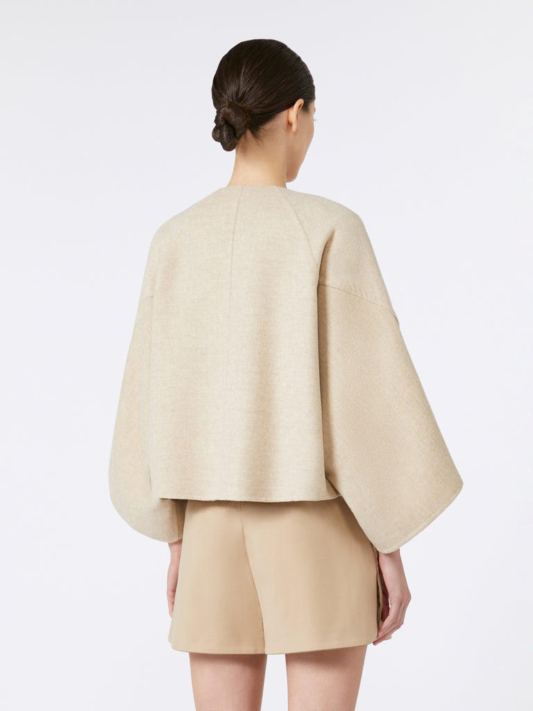 Wool and cashmere cloth cropped coat