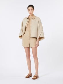 Wool and cashmere cloth cropped coat