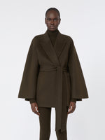 Camel coat with belt