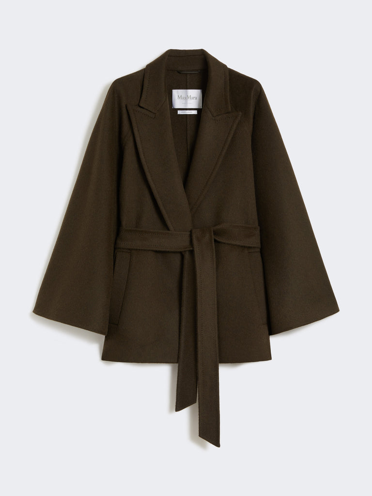 Camel coat with belt