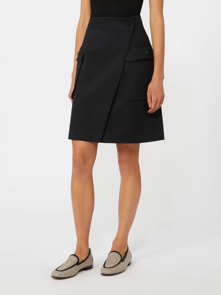 Stretch cotton wrap skirt