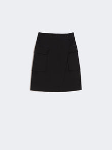 Stretch cotton wrap skirt