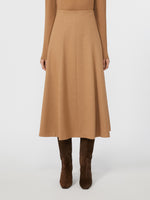 Camel flared skirt