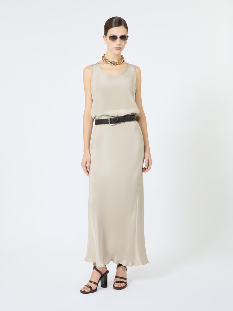 max mara long, silk crêpe de chine skirt