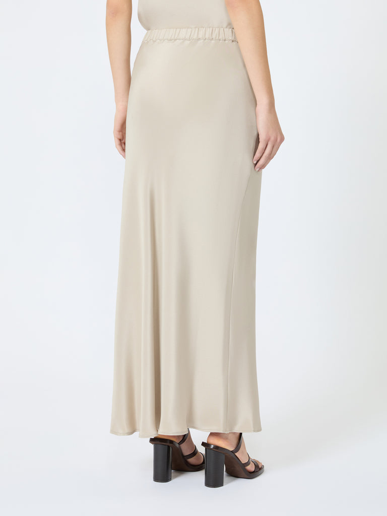 max mara long, silk crêpe de chine skirt