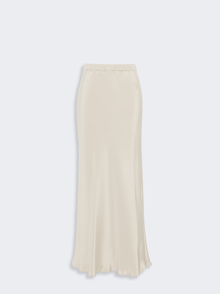 max mara long, silk crêpe de chine skirt