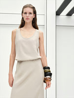max mara long, silk crêpe de chine skirt for women