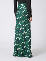 Long printed silk skirt