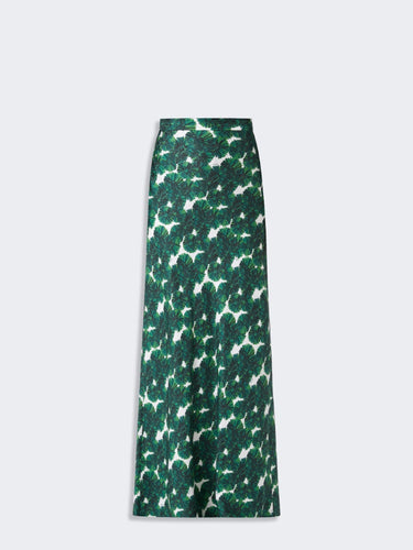 Long printed silk skirt