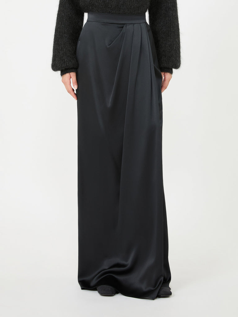 max mara long silk satin skirt