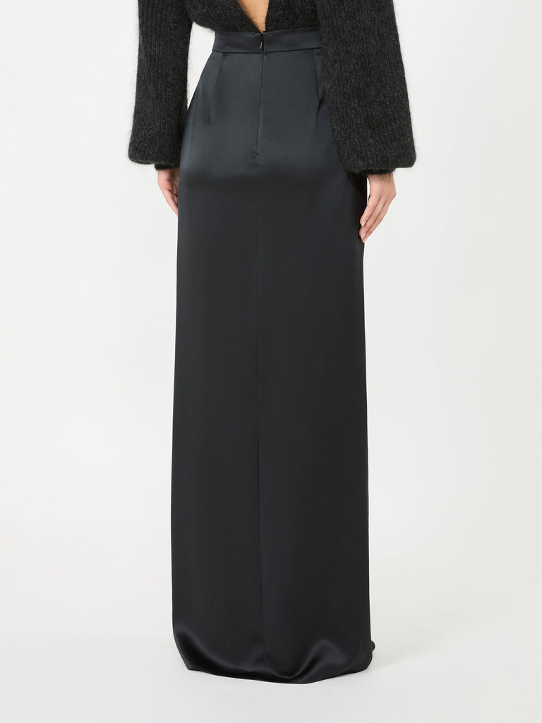 max mara long silk satin skirt