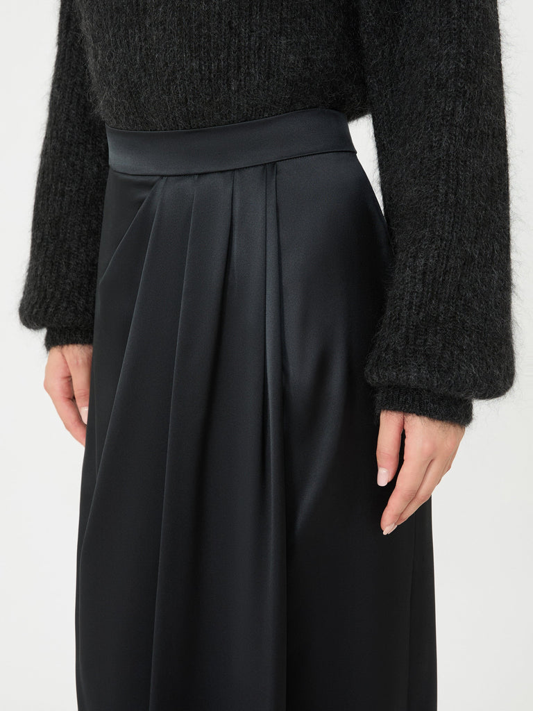 max mara long silk satin skirt