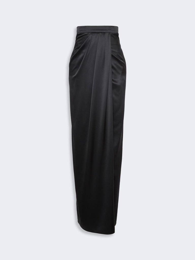 max mara long silk satin skirt