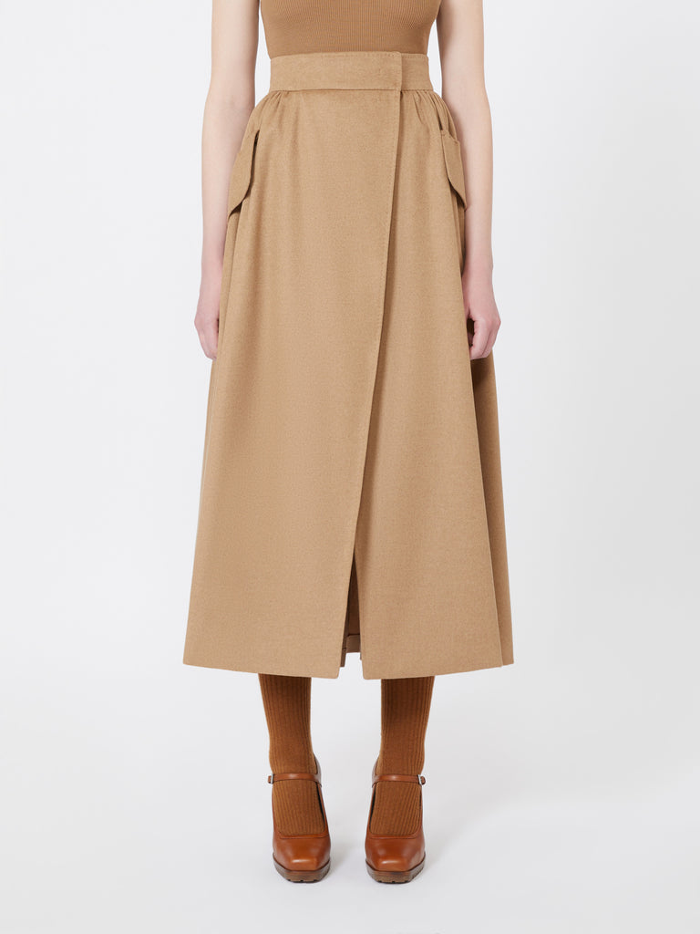 Camel drap skirt