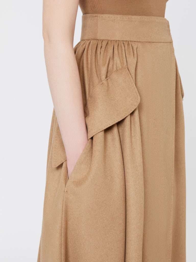 Camel drap skirt